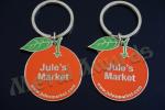 Creative Apple Logo Keyring , Funny Mens Designer Keychains 50mm Size