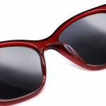 Red Color Transparent Cat Eye Acetate Frame Sunglasses For Women Uv400
