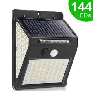 Quality 3.7V 800mAh Outdoor Solar Pir Wall Lights / 17% Efficiency 144 Led Solar Light wholesale