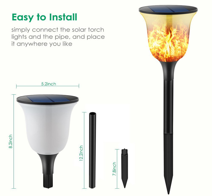 96 Leds Outdoor LED Garden Lights Flame Appearance For Decoration Rainproof