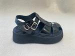 Fashion Black Velvet Platform Sandals Bright Surface Summer