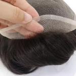 Full Swiss Lace French Lace Human Hair Replacement Wig Human Hair System Men