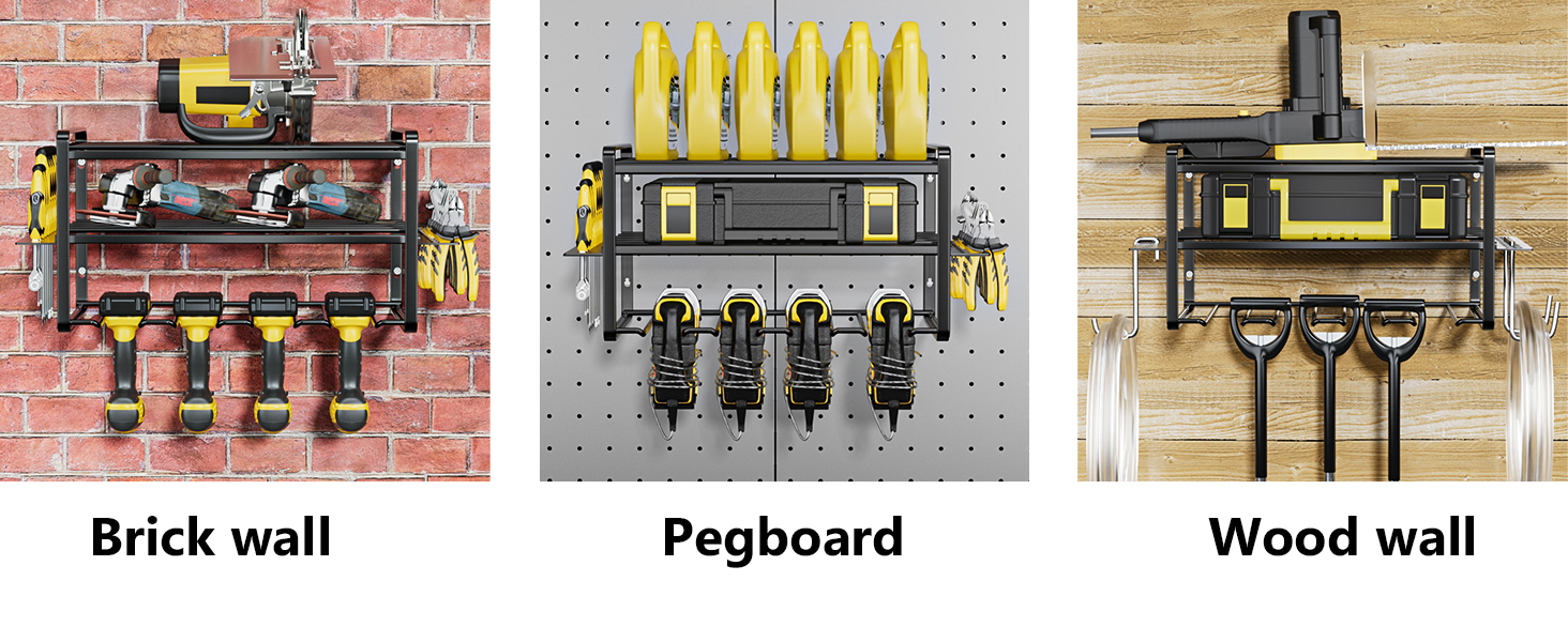 Effortless Wall Mount Storage Solution for Power Tool Organization in Garage