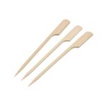 Food Grade Natural Wooden Bamboo Paddle Picks Skewers For Fruit 18cm