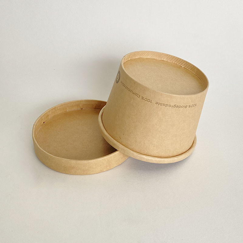 Hot Soup Paper Cup With Lid 8oz 240ml PE Coated Kraft Takeaway Noodle Bowls