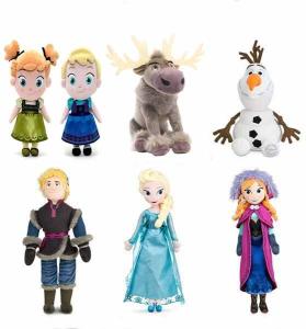 Quality Disney Frozen Family Full Set Characters Cartoon Stuffed Plush Toys For Collection wholesale
