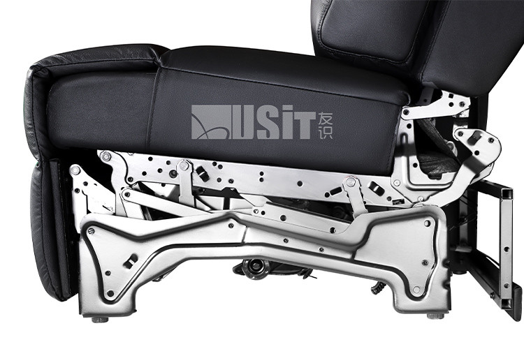Contemporary Theater Seating Black Leather Soft Upholstery Recliner For Softness And Durability
