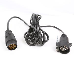 Quality Straight Coil Nylon Plug Trailer Cable Black Color Lightweight ISO/TS1724 wholesale