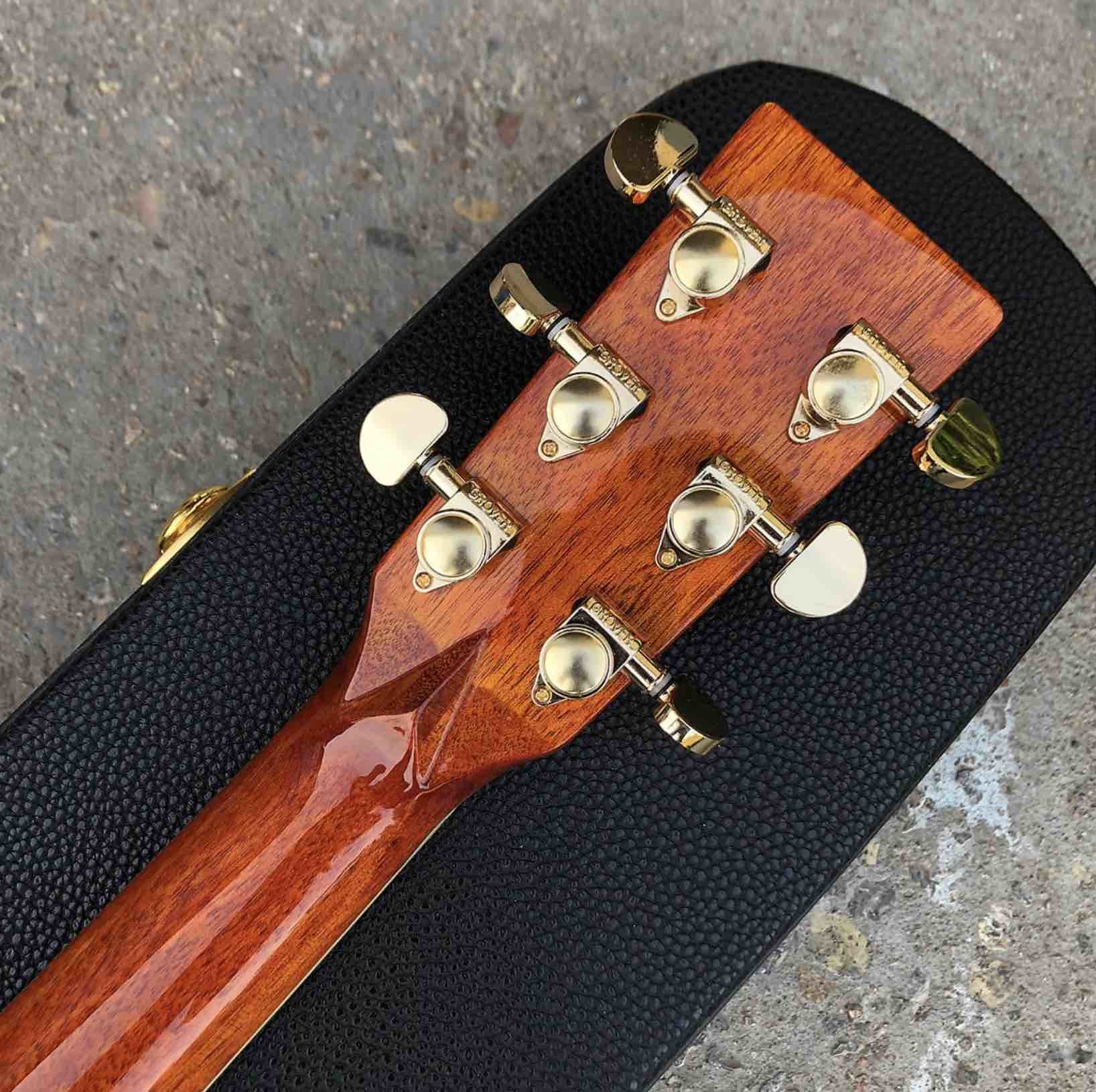 Factory KOA wood classic acoustic guitar,Life tree Ebony Fingerboard,Abalone inlays and binding,China 41 inchs acoustic