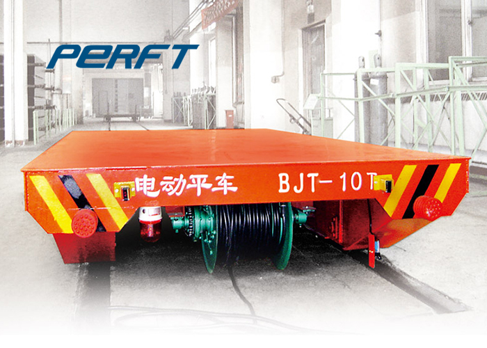 customized cable drum powered transfer trolley steerable motorized platform truck