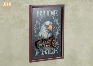 Quality Resin Motorcycle Wall Decor Wooden Wall Plaques Vertical MDF Framed Wall Signs Pub Sign wholesale