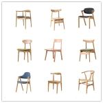 PU Leather Upholstered Dining Chairs Light Wood Legs Sofa Design