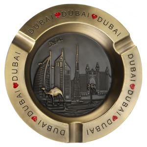 Quality 110*110MM Stylish Gold Color Round Shape Die Casting Zinc Alloy Metal Pocket Ashtray wholesale