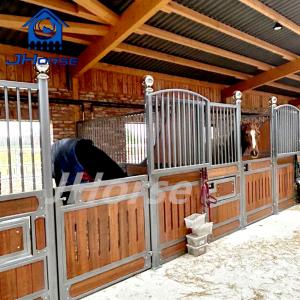Quality Customizable Welded Steel Horse Stalls Weatherproof European Horse Stalls With Bamboo Fillin Wood wholesale