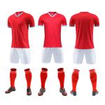 Men Blue Plain Soccer Jersey Football Uniform Set Breathable Quick Drying