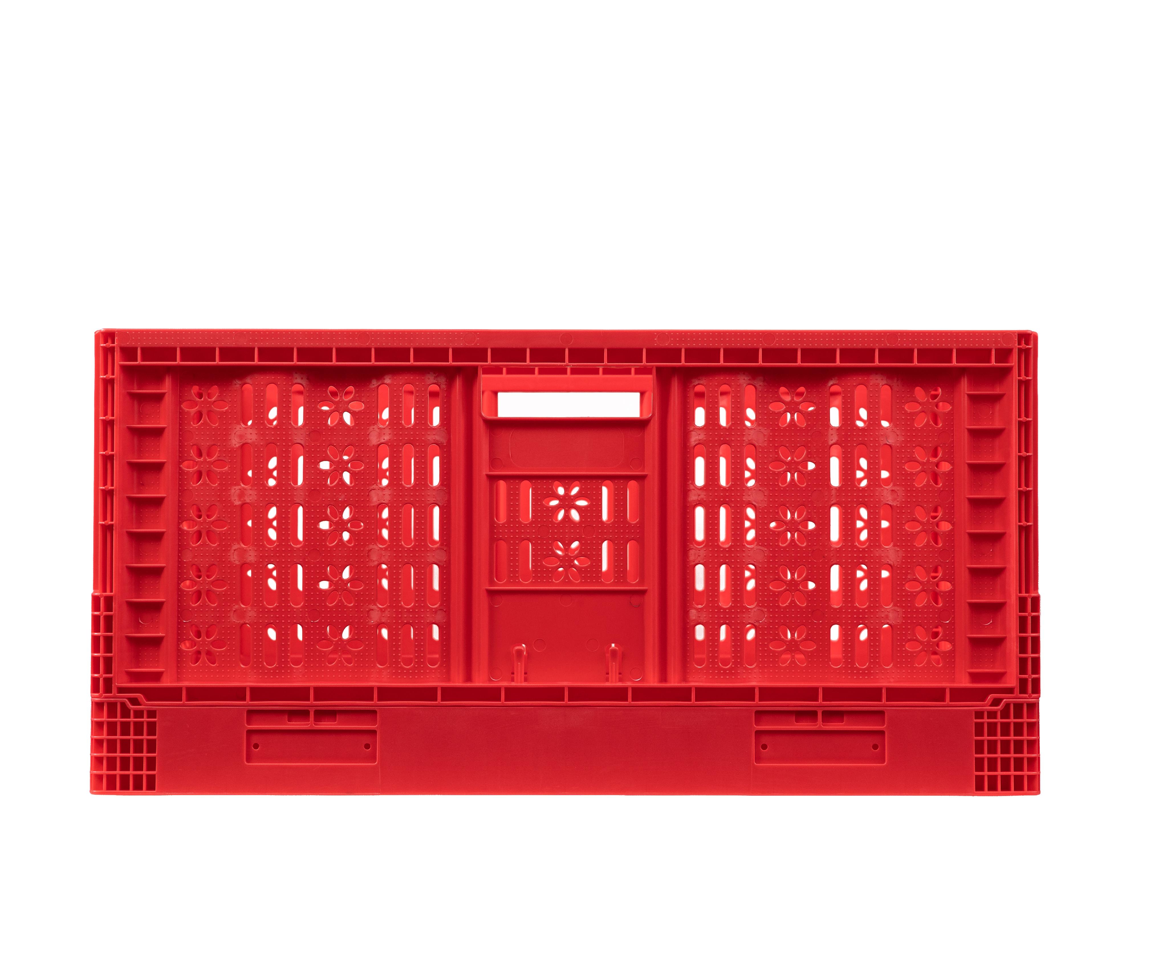 Foldable Stackable Collapsible Plastic Crate for Secure Fruit and Vegetable Transport