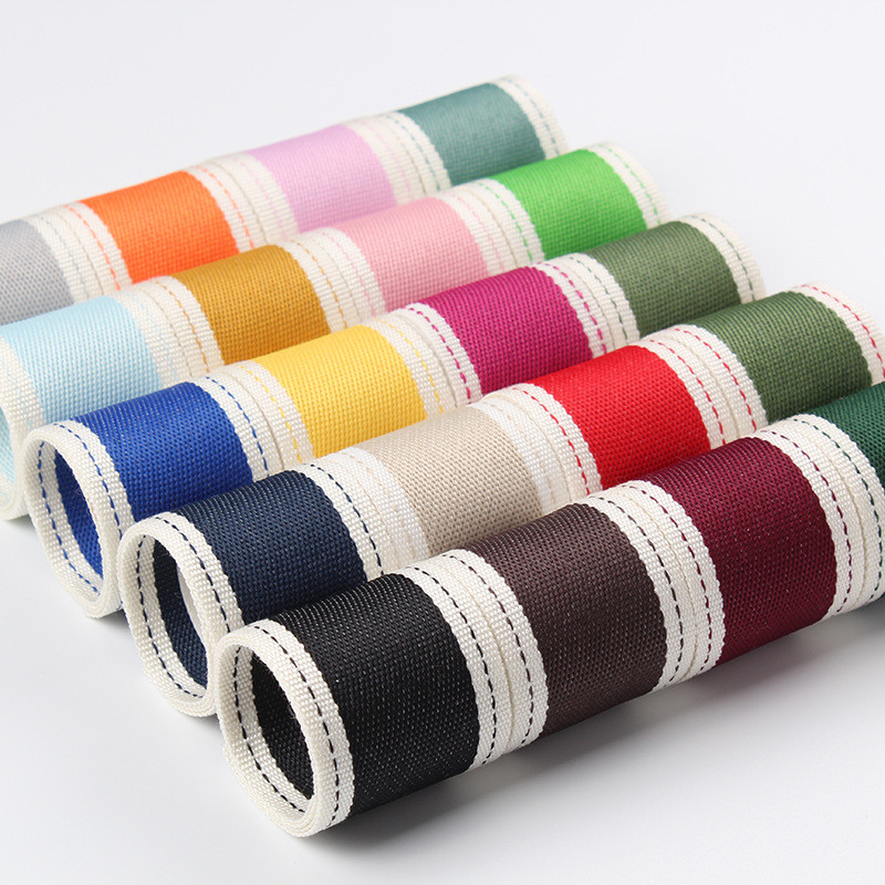 Stitched Edge Polyester Ribbon 6mm-40mm Poly Ribbon Rolls Green Red