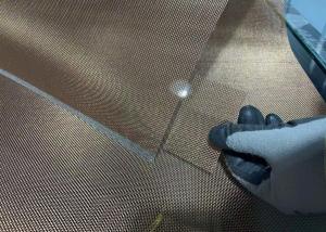 Quality Copper Color Metal Coated Polymer Mesh Fabric For Laminated Glass Door wholesale