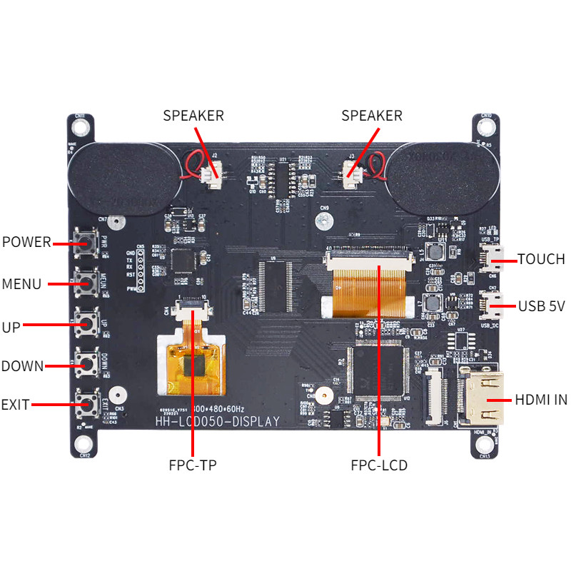 HDMI Compatible With Raspberry Pi4 5 Inch TFT LCD Display 800x480 Dots With CTP