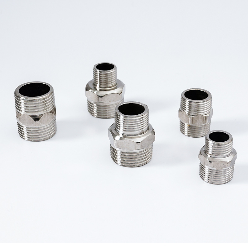 Stainless Steel Pipe Fittings 1/4"-4" NPT/BSPT Hexagon Male Threaded Nipple for Customized Support ODM