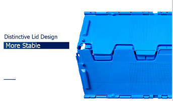 225kgs Plastic Attached Lid Containers Turnover Storage Box