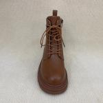 Anti Slip Brown Ankle Boots Women With Zip Ladies Brown Ankle Boots