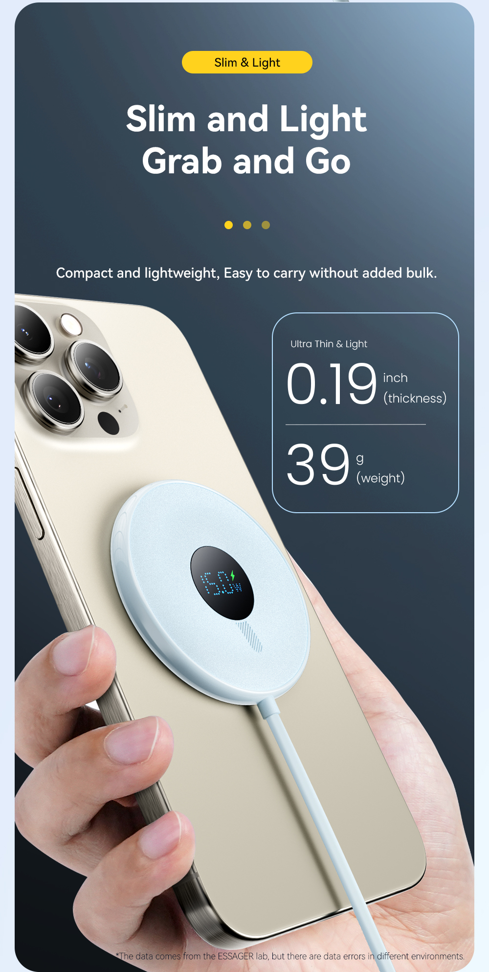 Digital Display Wireless Phone Charger OLP 15W ES-WC10 Series
