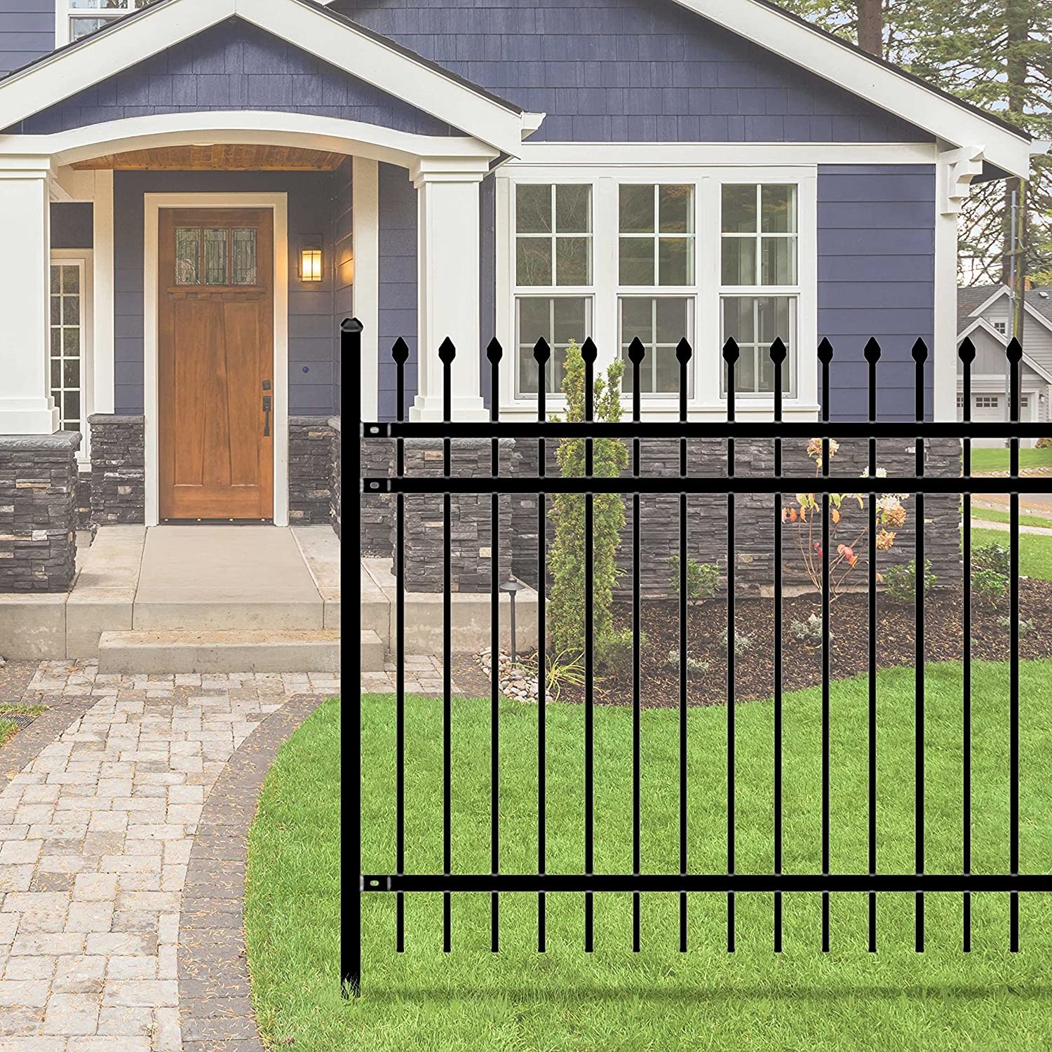 Heavy Duty 8 Ft Wrought Iron Fence Panels Home Garden