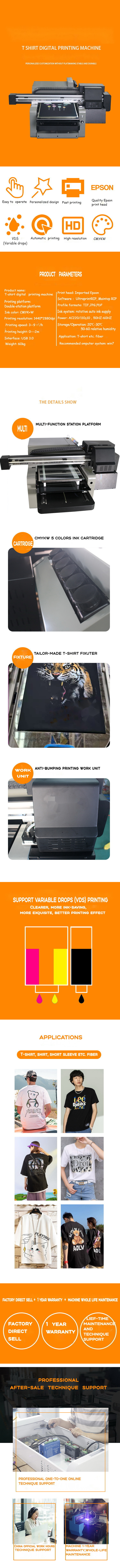 110v Small CMYKW 5 Colors Usb Flatbed Digital Printer
