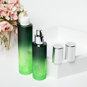 Quality 30ml 60ml Green Lotion Glass Bottles Makeup Packing Set wholesale