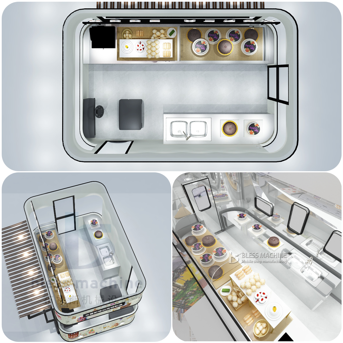 Electric Mobile Cake Dessert Biscuit Cookie Chocolate Van Truck Cart 40kms per hr Speed