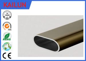 Quality 6061 Aluminum Oval Tubing , silver / Champagne Anodized Aluminum Structural Tube wholesale