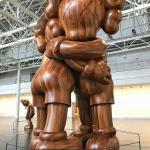Mildewproof Hand Carved Wood Sculptures , Wooden Doll For Art