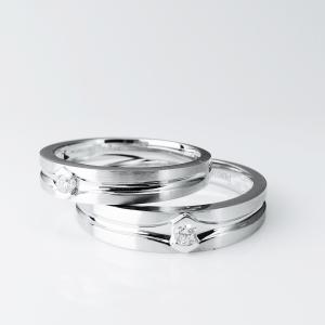 Quality Customizable Generous Unique Middle Grooved 18k Gold Couple Ring wholesale