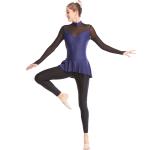 MiDee High Quality Matt Jumpsuit Costume Mock Neck Long Sleeves Performance Wear