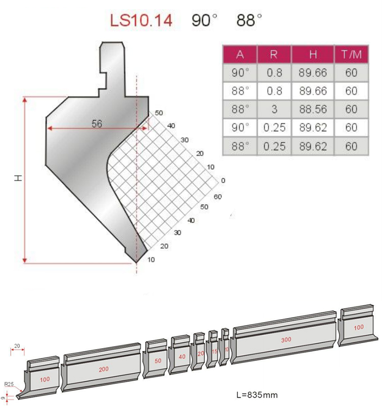 88 Degree 90 Degree Press Brake Dies Bending Machine Upper Die