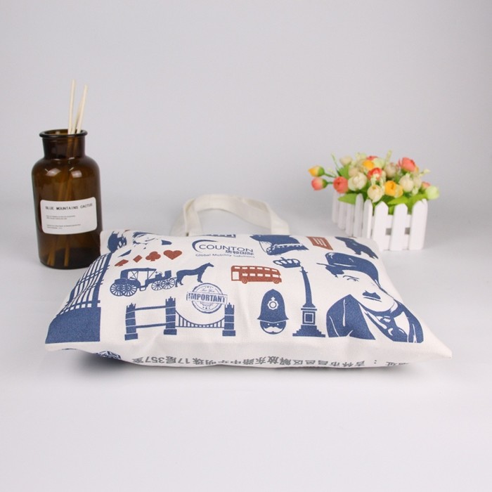 Custom Logo Printed Reusable Shopping Bags With Cotton , Foldable Shopping Bag