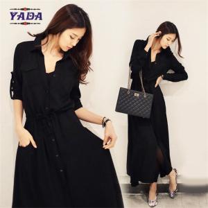 Quality New fashion korean design black shirt dresses ladies clothes dress 2017 for women wholesale