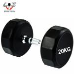 Dodecagon Round Rubber Dumbbells , Gym Equipment Dumbbells Little Smell