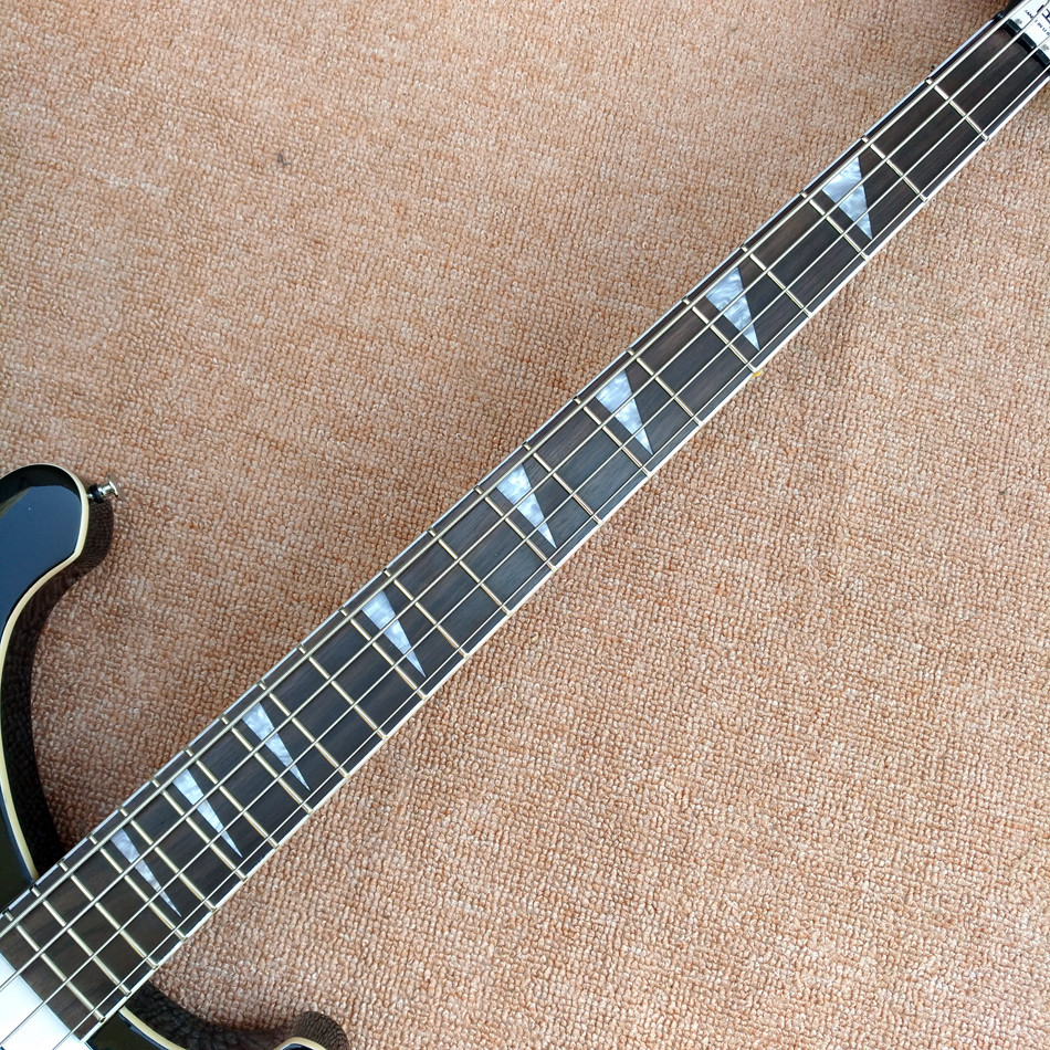 2018 Best Bass Top quality Rick 4003 model Ricken 4 strings Electric Bass guitar in black color, Chrome hardware