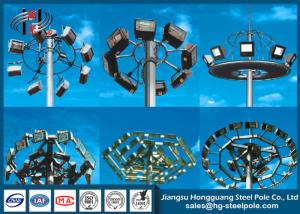 Quality Height 15 m THK 5 mm Q345 Polygonal Powder Coated Parking Lot Light Poles For Commercial Area wholesale