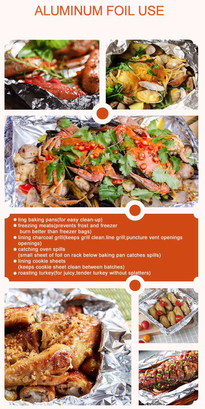 Silver 8011 Aluminum Foil Roll for Barbecue Food Packaging Disposable and Affordable