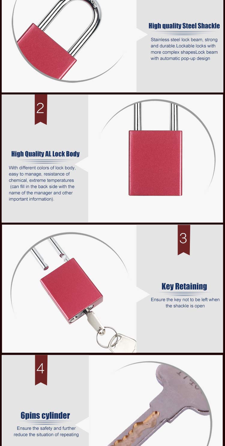 BOSHI China Manufacturer 38mm Aluminium Padlock With Two Keys