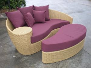 Quality Fashion Brown Outdoor Rattan Daybed , Garden / Patio Furniture wholesale