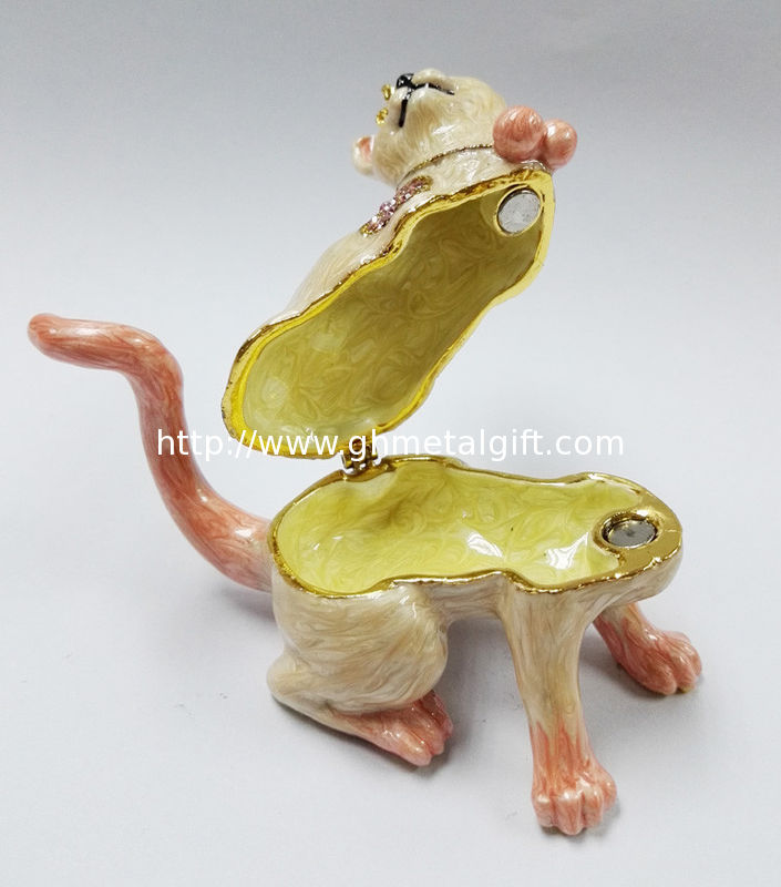 Promotional custom animal cat jewelry box metal trinket boxes cat shaped jewelry boxes