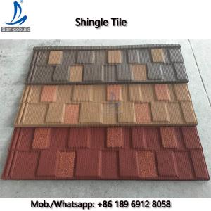 Quality Flat Roof Tile Zinc-Aluminium Stone Coated Steel Shingles Materials 0.45mm Thickness wholesale