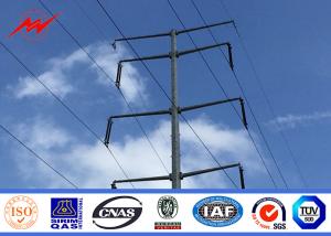 Quality Bitumen Diameter 100 - 300 17M Electric Galvanized Steel Pole with Cross Arm wholesale