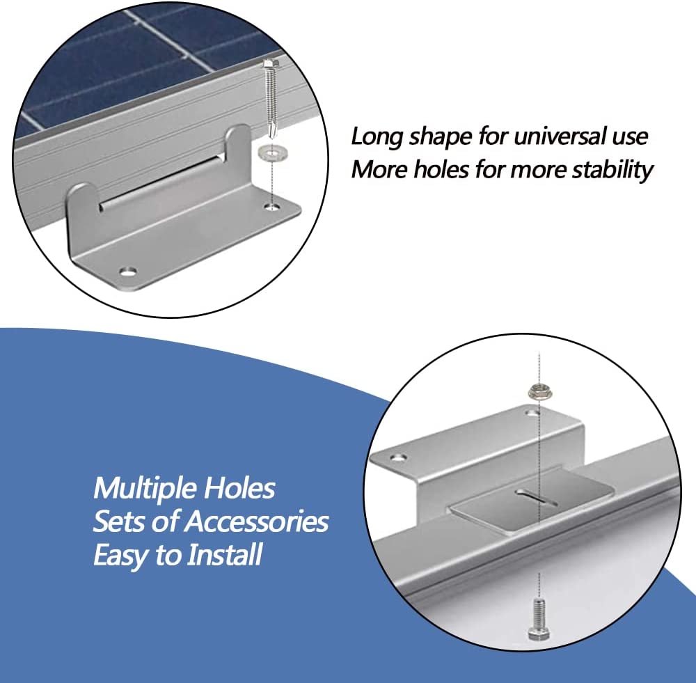 Solar Panel Z Brackets Mounting Set for RV Boat Off Grid Roof Powder Coating 3.94*2.6
