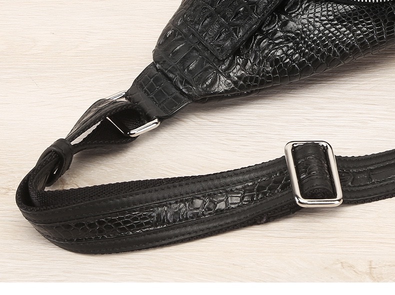 Exotic Crocodile Skin Men's Chest Bag Authentic Genuine Alligator Leather Male Messenger Bag Crossbody Shoulder Bag