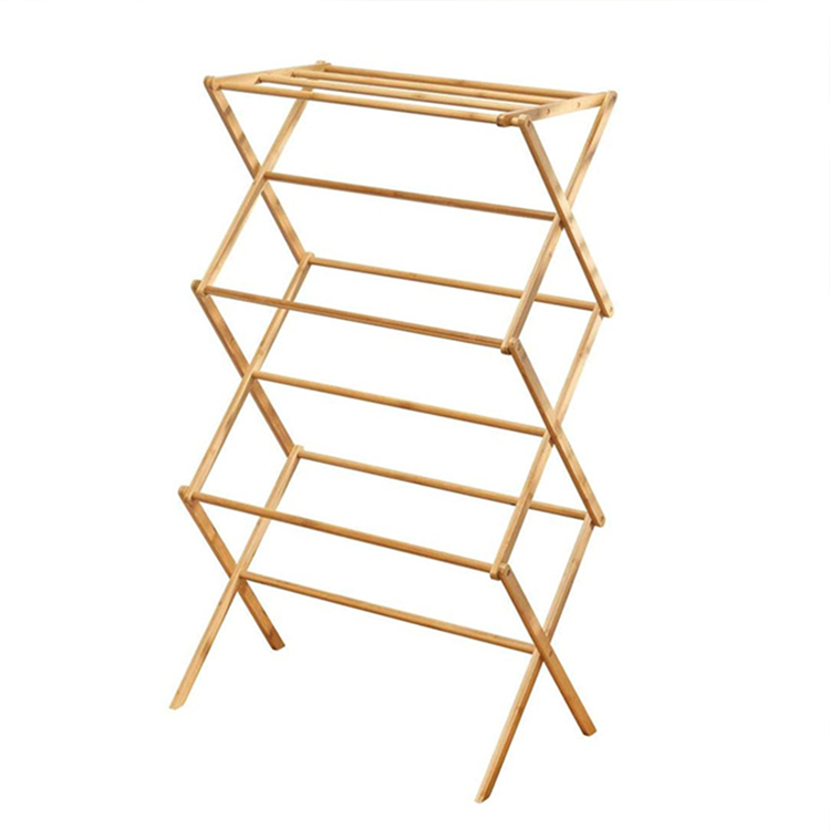 Sustainable Multifunctional Bamboo Vertical Folding Drying Rack and Versatile Storage
